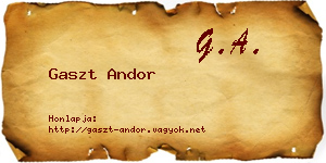 Gaszt Andor névjegykártya
